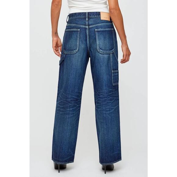 Moussy Vintage Barberville Painter Pants Jeans in Dark Blue 26 - Picture 3 of 3